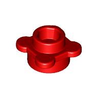[New] Plate, Round 1 x 1 with Flower Edge (4 Knobs), Red. /Lego. Parts. 33291